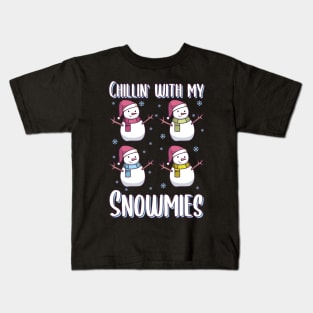 Christmas Snowman Gift | Chillin with my Snowmies Kids T-Shirt